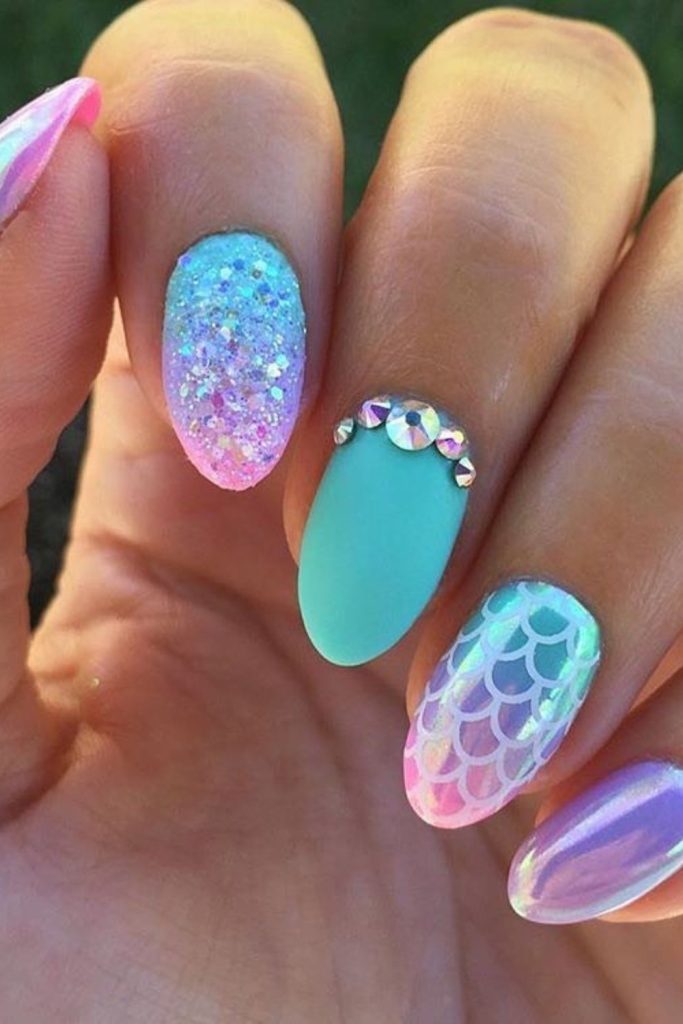 Disney Princess Vibes Mermaid Nails