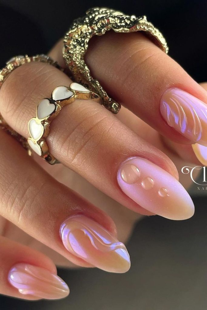 Neutral Mermaid Inspired Nails