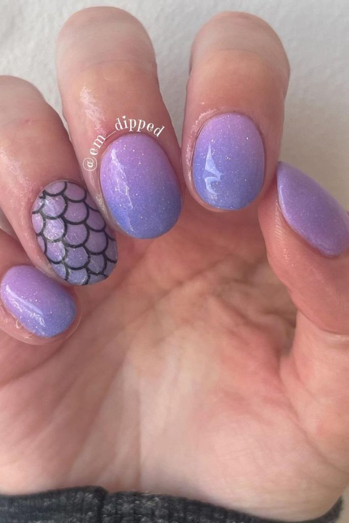Ombre Purple Mermaid Tail Nails